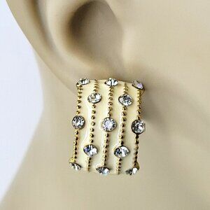 White and Crystal Small Earrings